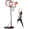 Adjustable Basketball Hoop for Kids 5-7 FT Height - Portable with Stand, Backboard, Wheels, Fillable Base - Indoor/Outdoor Basketball Goals