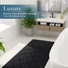 Memory Foam Bath Mat Rug 24x16, Ultra Soft Non Slip Absorbent Bathroom Rug, Machine Wash Dry, Thick Bath Rug Carpet for Bathroom Floor, Tub and Shower, Black