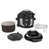 Ninja Foodi Pro 11-in-1, 6.5 qt. Air Fryer Pressure Cooker Combo with 4.6 qt Crisper Plate, Broil Rack & Recipe Book, FD302, Silver/Black