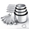 Stainless Steel Measuring Cups & Spoons Set for Cooking & Baking