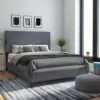 Prime Member Deal: DHP Janford Upholstered Platform Bed, Queen, Gray Linen