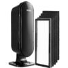 VEVA 8000 Black Air Purifier for Home and Pets Hair, Large Room, 325 Sq Ft.