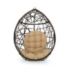 Isaiah Indoor/Outdoor Wicker Tear Drop Hanging Chair - Multi-Brown/Tan (Stand Not Included)