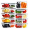 Bayco 10 Pack Glass Meal Prep Containers 2 Compartment - Grey