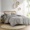 INK+IVY Imani Mid Century Modern Cotton Duvet Set, King/Cal King, Gray Chenille - 3 Piece