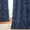NICETOWN Blackout Curtain Panels 84" Long, Foil Printed Line Pattern, Thermal Insulated Grommet Blackout Drapes (Navy, 1 Pair, 52" Wide)