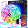 50FT LED Light Strips for Bedroom - Music Sync, Color Changing, APP Control