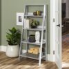 Walker Edison Sophia 4 Shelf Ladder Bookcase, 55" Grey