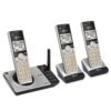 AT&T DECT 6.0 Cordless Phone with Answering System, Silver/Black, 3 Handsets