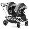 Dream On Me Track Tandem Double Umbrella Stroller - Black & White, Lightweight, Reversible Seats