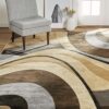 Tribeca Slade Modern Area Rug, Abstract Brown/Gray 5'2"x7'2"