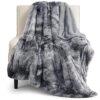 Bedsure Soft Fuzzy Faux Fur Throw Blanket - Grey, Cozy and Plush Sherpa Fleece, Shaggy and Warm - 50x60 Inches, 640 GSM
