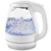 OVENTE Glass Electric Kettle - 1.5L Fast Boiling Countertop Heater - BPA Free Auto Shut Off - White KG83W
