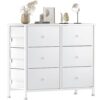 Prime Member Deal: White 6 Drawer Dresser - Fabric Storage Chest Tower for Bedroom, Closet, Nursery, Hallway, Office - Modern Design for Kids and Adults