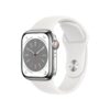 Apple Watch Series 8 41mm Smart Watch - Silver Stainless Steel Case with White Sport Band
