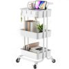Pipishell Rolling Storage Cart with Table Top, White