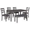 Prime Member Deal: Ashley Bridson Modern 6-Piece Dining Set, Gray