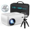 BIGASUO HD Bluetooth Projector with Built-in DVD Player, 1080P Mini Projector with Tripod/Carry Bag, 250" Screen, Compatible with TV Stick, PS5, Laptop, Portable Outdoor Movie Projector