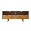 3-Drawer Mid Century Modern TV Stand for TV's up to 65" - Caramel