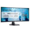 Dell S3422DWG Curved Gaming Monitor - 34 Inch 1800R Curved Screen with 144Hz Refresh Rate, WQHD (3440 x 1440) Display, HDMI, DP to DP 1.4 Cable, AMD FreeSync - Black