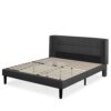 ZINUS Dori Upholstered Platform Bed Frame with Wingback Headboard, King Size