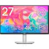 Dell S2722QC 27" 4K USB-C Monitor - UHD Display, 60Hz Refresh Rate, 8MS Response Time, Dual Speakers, Platinum Silver