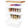 Veckle Under Shelf Storage Basket, 4 Pack - White