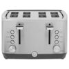 GE Stainless Steel 4-Slice Toaster with Extra Wide Slots - 7 Shade Options, 1500 Watts