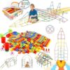 Straw Constructor Building Toy Set - 600 Pieces, STEM Educational Kit for Kids