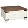 Prime Member Deal: Ashley Wystfield Farmhouse Coffee Table with Storage, Distressed White