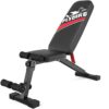 FLYBIRD Adjustable Weight Bench, Folding Design, Sturdy & Durable, Red/Waist Version