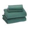 Prime Member Deal: Amazon Basics King Size Dark Green Cotton Jersey Bed Sheet Set