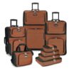 Travel Select Amsterdam Expandable Rolling Upright Luggage, Orange, 8-Piece Set