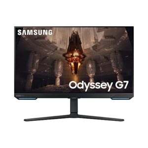 SAMSUNG 28” Odyssey G70B Series 4K UHD Gaming Monitor, IPS Panel, 144Hz, 1ms, HDR 400, G-Sync and FreeSync Premium Pro Compatible, Ultrawide Game View, LS28BG702ENXGO, Black