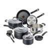 Prime Member Deal: T-fal Nonstick Cookware Set 12 Piece Induction, Dishwasher Safe Black
