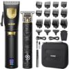 GLAKER Professional Cordless Hair Clippers Kit with LCD Display - 15 Guide Combs - Mens Gifts