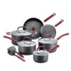 Prime Member Deal: T-fal Hard Anodized Nonstick Cookware Set - 12 Piece, Red