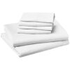 Prime Member Deal: Amazon Basics Queen Bed Sheet Set with Extra Pillowcases, Bright White