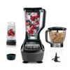 Ninja Blender, Food Processor, Blender for-Smoothies, Includes Pitcher, Smoothie Cup, and 8-Cup Bowl, Salsa, Dough, Shakes, Slush, and Frozen Drinks