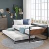 ZINUS Suzanne Bamboo and Metal Daybed with Trundle / Twin Size