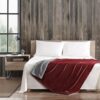 Eddie Bauer Ultra-Plush Throw Blanket - Reversible Sherpa Fleece Cover, Red