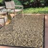 Prime Member Deal:  Madrid Vintage Filigree Textured Weave Indoor/Outdoor Area Rug 8 ft. x 10 ft. - Black/Khaki
