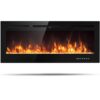 Tangkula 50" Electric Fireplace Insert with Thermostat, In-Wall Recessed and Wall Mounted, 1500W, Touch Screen Control