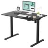 Flexispot Standing Desk - 48 x 24 Inches - Electric Height Adjustable - Black Frame + Black Top