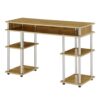 Convenience Concepts Student Office Desk and Vanity with Shelves, English Oak