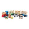 Melissa & Doug Wooden Farm Train Set (3 Linking Cars)
