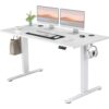 SMUG Electric Standing Desk, Ergonomic Height Adjustable Table, T-Shaped Metal Bracket, 4824, White