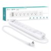 Kasa Smart Plug Power Strip HS300 with 6 Individually Controlled Outlets and 3 USB Ports, Works with Alexa & Google Home, No Hub Required - White