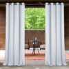Outdoor Waterproof Thermal Insulated Blackout Patio Curtain with Grommet Top - Greyish White, W52 x L95, 1 Panel