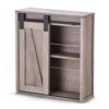 Wooden Sliding Barn Door Storage Cabinet - Grey
